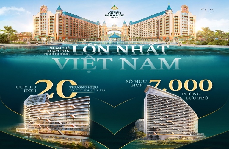 SIÊU TỔ HỢP KHÁCH SẠN NGHỈ DƯỠNG LỚN NHẤT VIỆT NAM – NGAY TRONG LÒNG VINHOMES GREEN PARADISE CẦN GIỜ